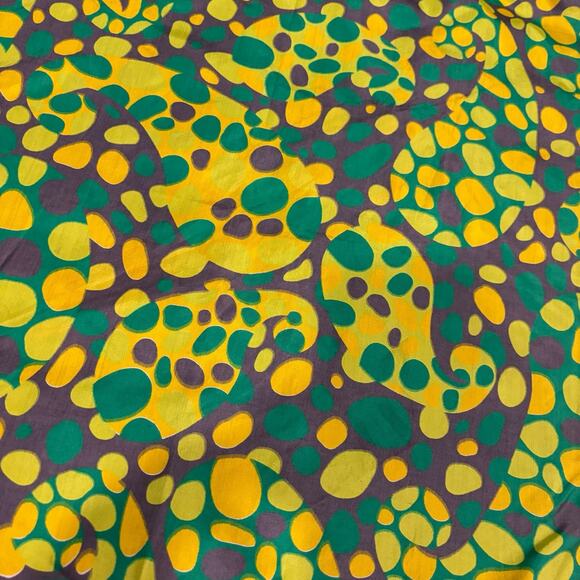 Green & Yellow Abstract Paisley Silk Scarf - Picture 2 of 3